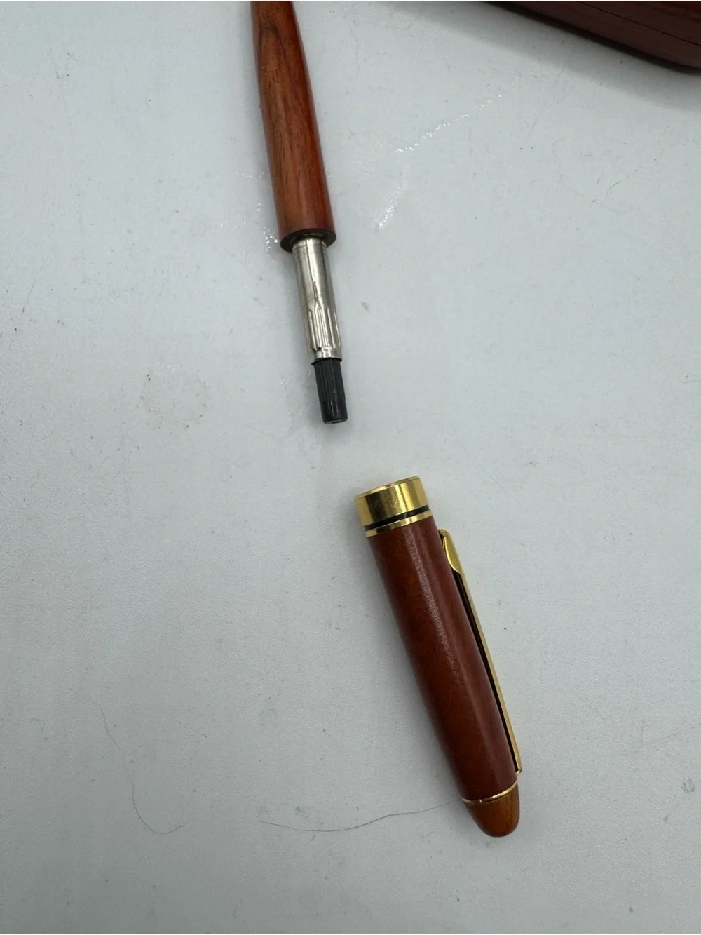 Vintage Wood Pen with Matching Case / Business Card Holder